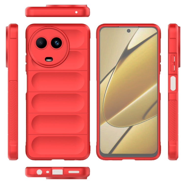 For Realme 11 5G Global Magic Shield TPU + Flannel Phone Case(Red) - Realme Cases by PMC TechLife | Online Shopping South Africa | PMC TechLife | Buy Now Pay Later Mobicred