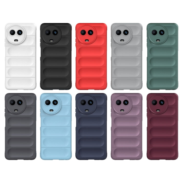 For Realme 11 5G Global Magic Shield TPU + Flannel Phone Case(Light Blue)