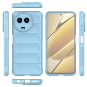 For Realme 11 5G Global Magic Shield TPU + Flannel Phone Case(Light Blue)