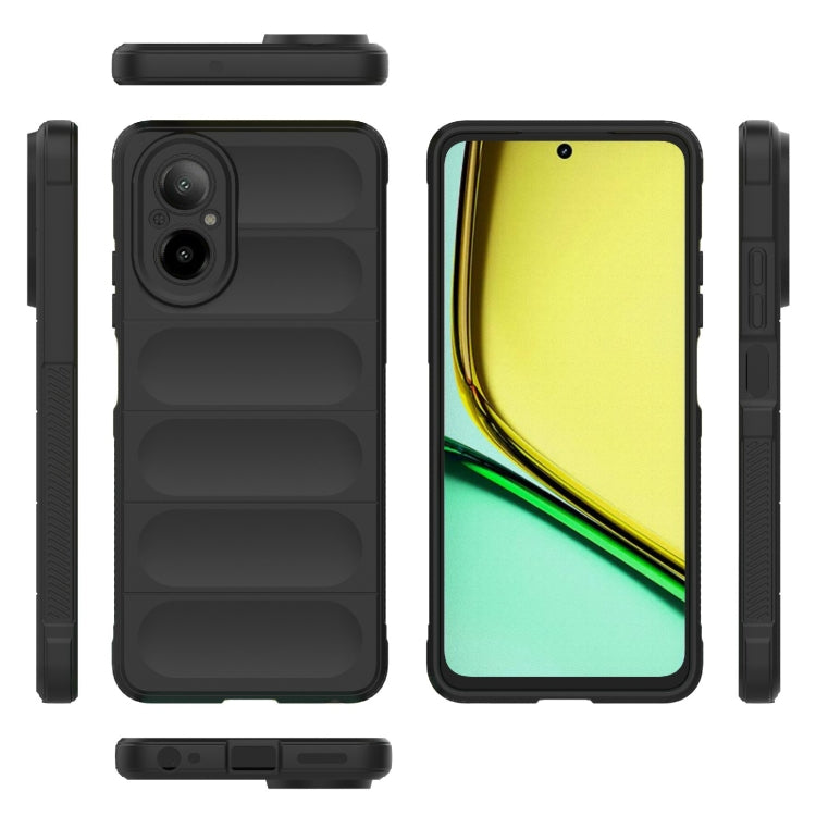 For Realme C67 4G Global Magic Shield TPU + Flannel Phone Case(Black) - Realme Cases by PMC TechLife | Online Shopping South Africa | PMC TechLife | Buy Now Pay Later Mobicred