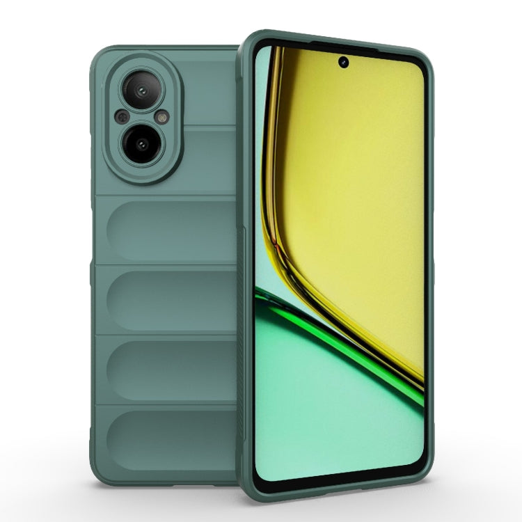 For Realme C67 4G Global Magic Shield TPU + Flannel Phone Case(Dark Green) - free shipping - PMC TechLife - Order now!