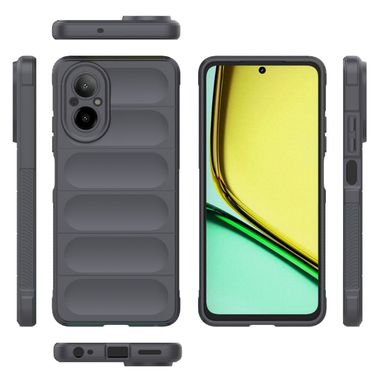 For Realme C67 4G Global Magic Shield TPU + Flannel Phone Case(Dark Grey) - Realme Cases by PMC TechLife | Online Shopping South Africa | PMC TechLife | Buy Now Pay Later Mobicred