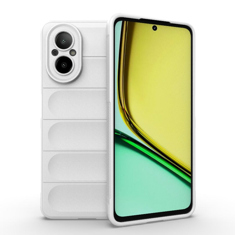For Realme C67 4G Global Magic Shield TPU + Flannel Phone Case(White) - Realme Cases by PMC TechLife | Online Shopping South Africa | PMC TechLife | Buy Now Pay Later Mobicred