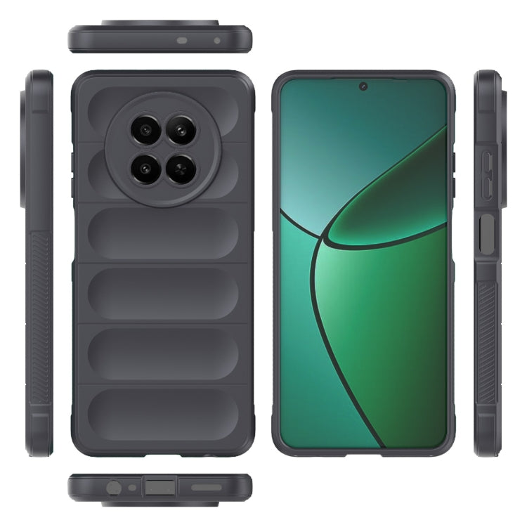 For Realme 12 5G Global Magic Shield TPU + Flannel Phone Case(Dark Grey) - Realme Cases by PMC TechLife | Online Shopping South Africa | PMC TechLife | Buy Now Pay Later Mobicred