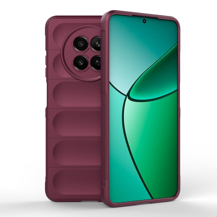 For Realme 12 5G Global Magic Shield TPU + Flannel Phone Case(Wine Red) - Realme Cases by PMC TechLife | Online Shopping South Africa | PMC TechLife | Buy Now Pay Later Mobicred