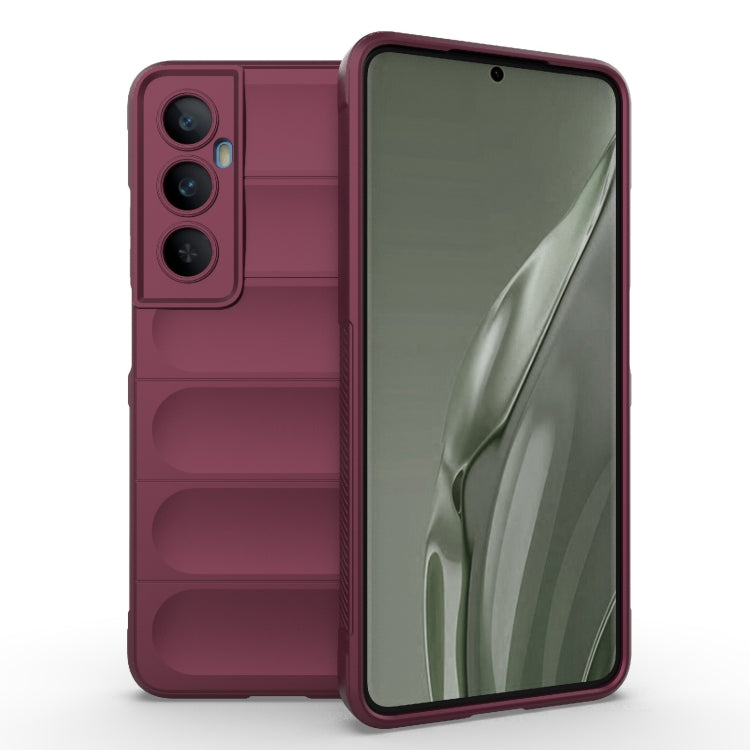 For Realme C65 4G Global Magic Shield TPU + Flannel Phone Case(Wine Red) - Realme Cases by PMC TechLife | Online Shopping South Africa | PMC TechLife | Buy Now Pay Later Mobicred