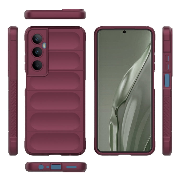 For Realme C65 4G Global Magic Shield TPU + Flannel Phone Case(Wine Red) - Realme Cases by PMC TechLife | Online Shopping South Africa | PMC TechLife | Buy Now Pay Later Mobicred