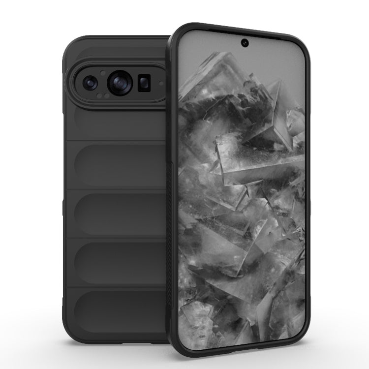For Google Pixel 9 Pro XL 5G Magic Shield TPU + Flannel Phone Case(Black) - Google Cases by PMC TechLife | Online Shopping South Africa | PMC TechLife | Buy Now Pay Later Mobicred