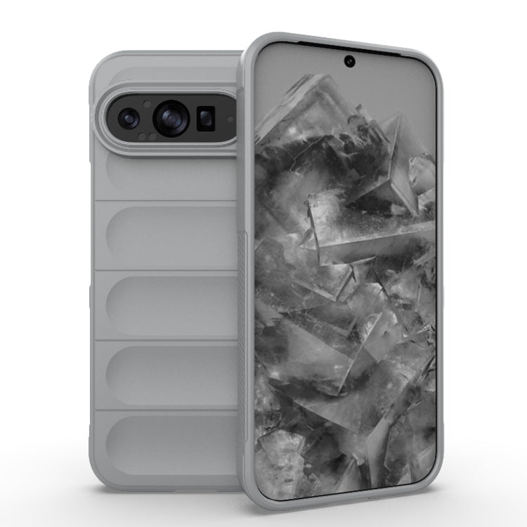 For Google Pixel 9 Pro XL 5G Magic Shield TPU + Flannel Phone Case(Grey) - Google Cases by PMC TechLife | Online Shopping South Africa | PMC TechLife | Buy Now Pay Later Mobicred