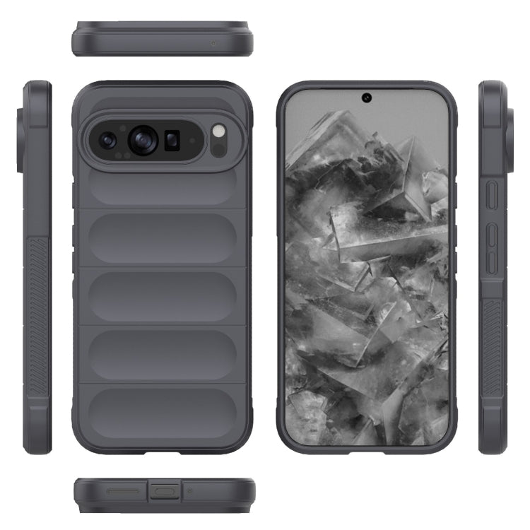 For Google Pixel 9 Pro XL 5G Magic Shield TPU + Flannel Phone Case(Dark Grey) - Google Cases by PMC TechLife | Online Shopping South Africa | PMC TechLife | Buy Now Pay Later Mobicred