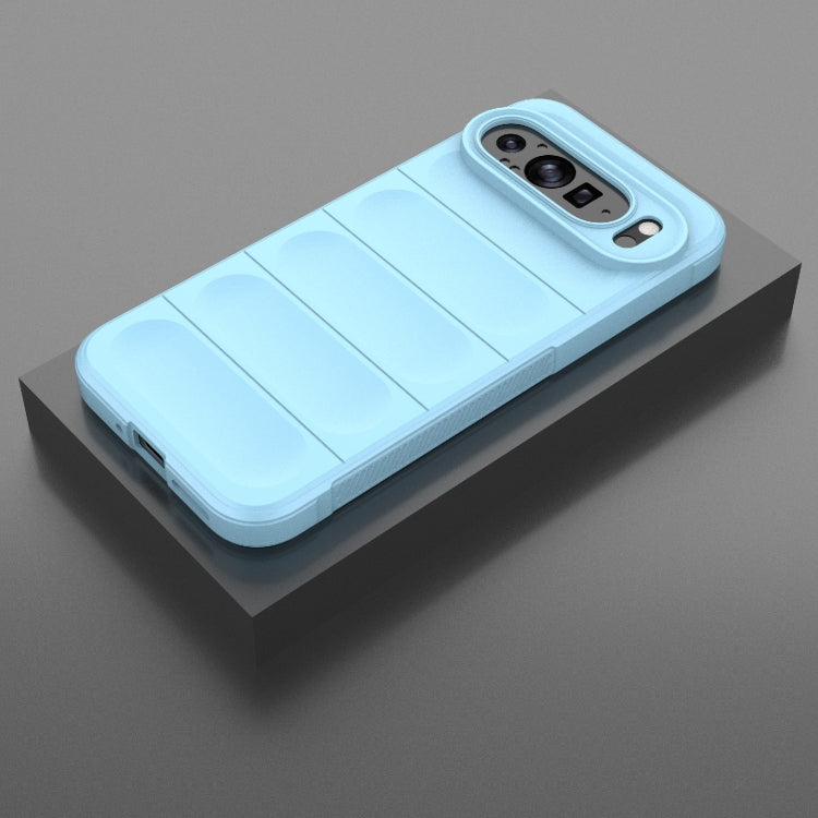 For Google Pixel 9 Pro XL 5G Magic Shield TPU + Flannel Phone Case(Light Blue) - Google Cases by PMC TechLife | Online Shopping South Africa | PMC TechLife | Buy Now Pay Later Mobicred