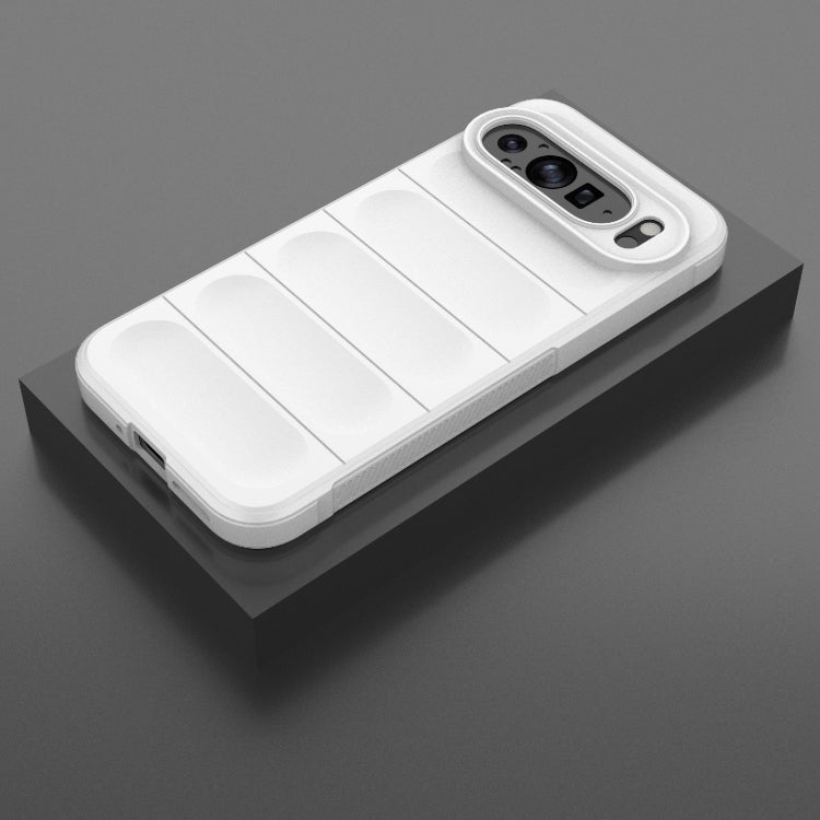 For Google Pixel 9 Pro XL 5G Magic Shield TPU + Flannel Phone Case(White) - Google Cases by PMC TechLife | Online Shopping South Africa | PMC TechLife | Buy Now Pay Later Mobicred