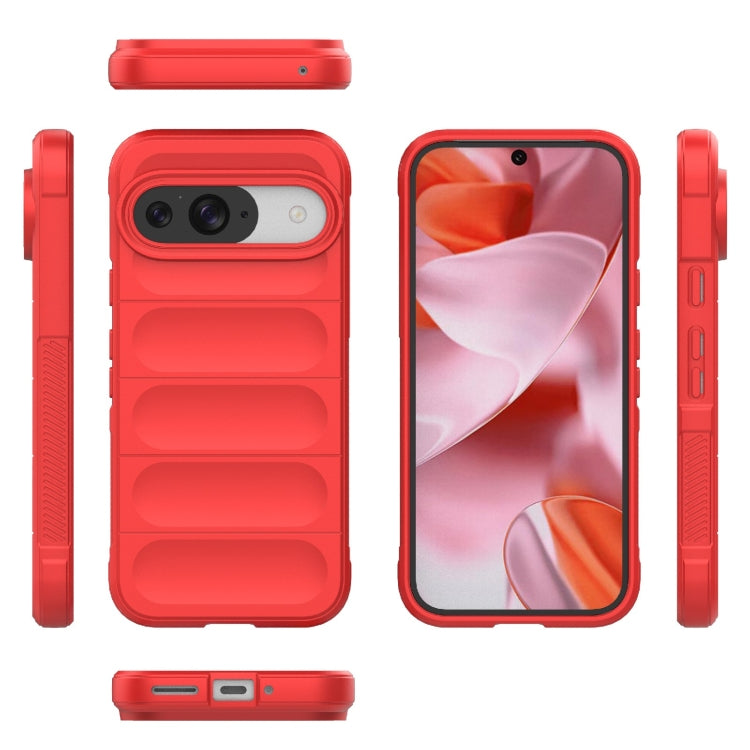 For Google Pixel 9 5G Global Magic Shield TPU + Flannel Phone Case(Red) - Google Cases by PMC TechLife | Online Shopping South Africa | PMC TechLife | Buy Now Pay Later Mobicred