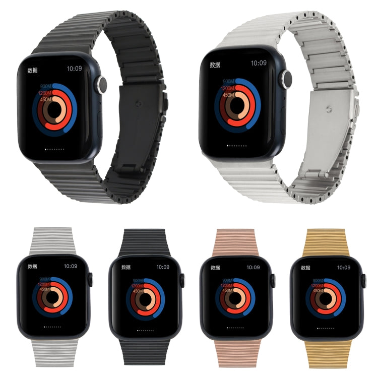 Ocean Metal Replacement Watch Band For Apple Watch 9 41mm(Rose Gold) - Watch Bands by PMc TechLife | Online Shopping South Africa | PMc TechLife | Buy Now Pay Later Mobicred