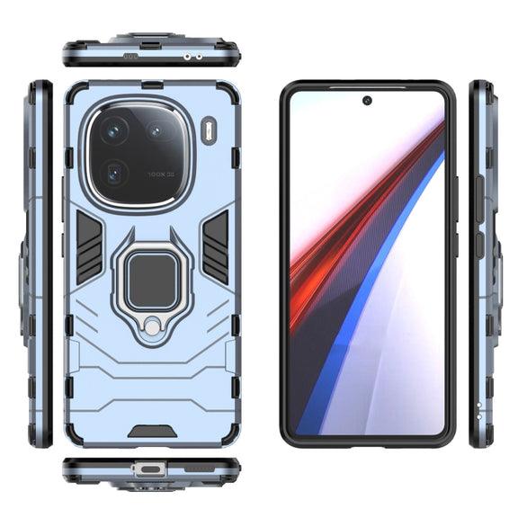 For vivo iQOO 12 5G Magnetic Ring Holder PC + TPU Phone Case(Navy Blue)