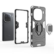 For vivo iQOO 12 5G Magnetic Ring Holder PC + TPU Phone Case(Navy Blue)