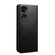 For OPPO A98 5G Oil Wax Crazy Horse Texture Leather Phone Case(Black)