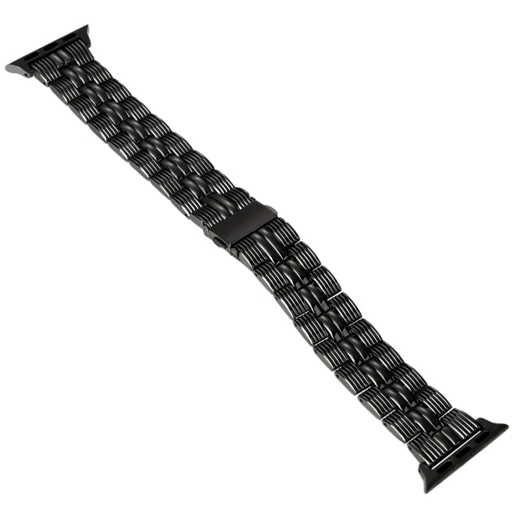 3-Beads Stripe Metal Watch Band For Apple Watch Series 10 46mm(Black)