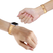 3-Beads Stripe Metal Watch Band For Apple Watch Series 10 46mm(Gold)