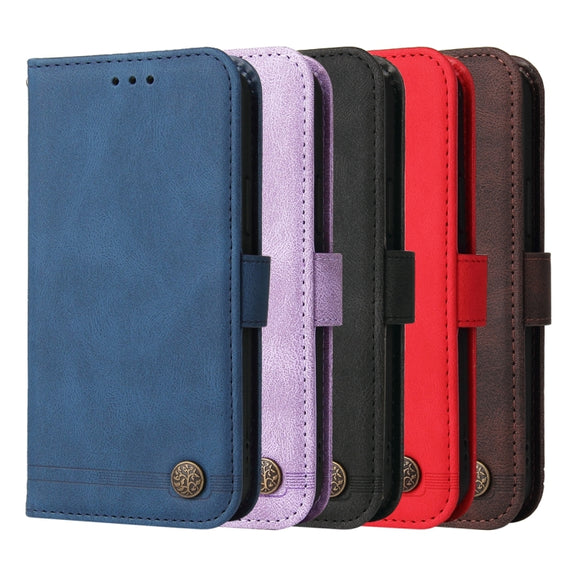 For Realme 13 Pro / 13 Pro+ / 12 Pro Skin Feel Life Tree Metal Button Leather Phone Case(Red)