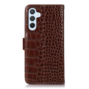 For Samsung Galaxy S24+ Crocodile Top Layer Cowhide Leather Phone Case(Brown)