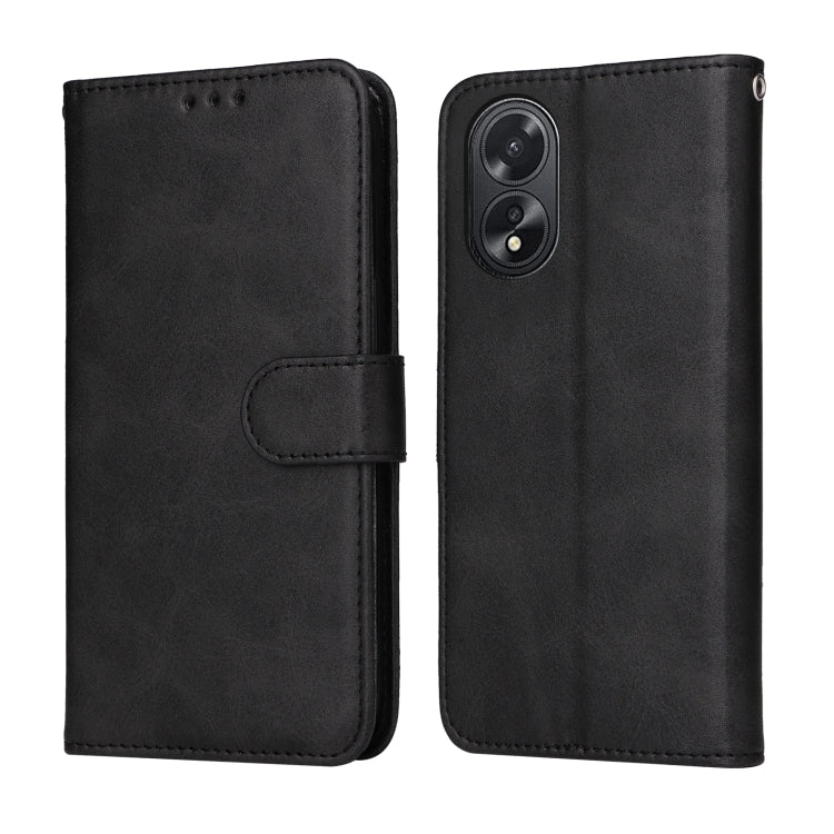 For OPPO A38 4G / A18 4G Global Classic Calf Texture Flip Leather Phone Case(Black) - A38 Cases by PMC TechLife | Online Shopping South Africa | PMC TechLife