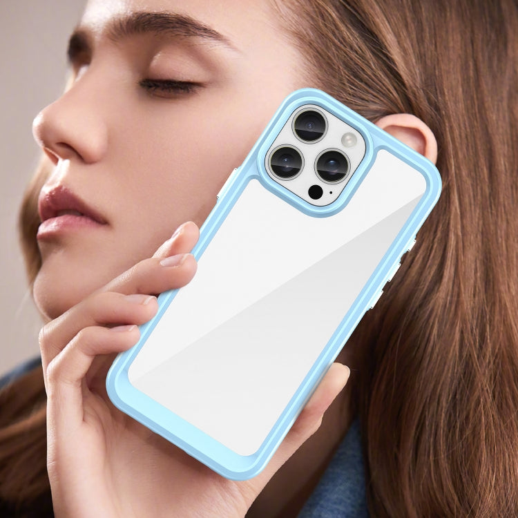 For iPhone 16 Pro Max Colorful Series Acrylic + TPU Phone Case(Blue)