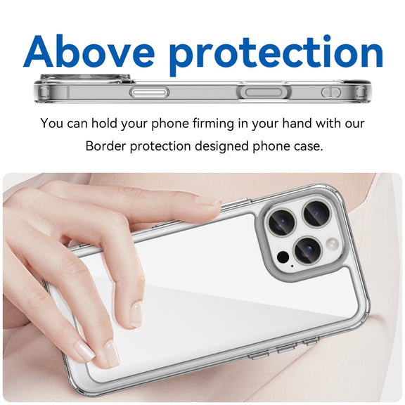 For iPhone 16 Pro Max Colorful Series Acrylic + TPU Phone Case(Transparent)