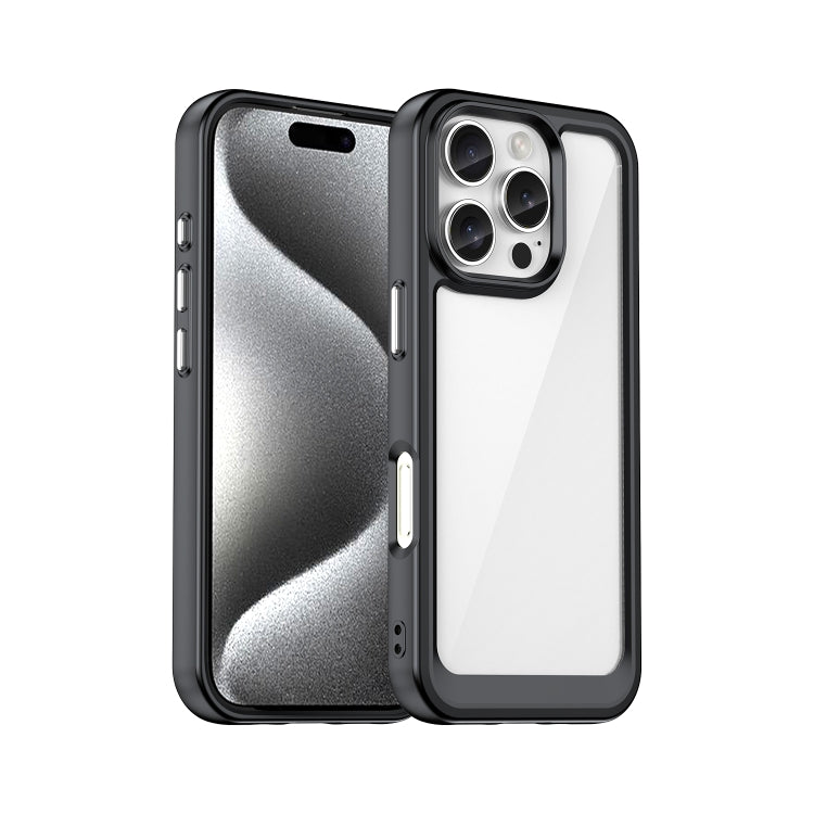 For iPhone 16 Pro Colorful Series Acrylic + TPU Phone Case(Black) - iPhone 16 Pro Cases by PMC TechLife | Online Shopping South Africa | PMC TechLife | Buy Now Pay Later Mobicred