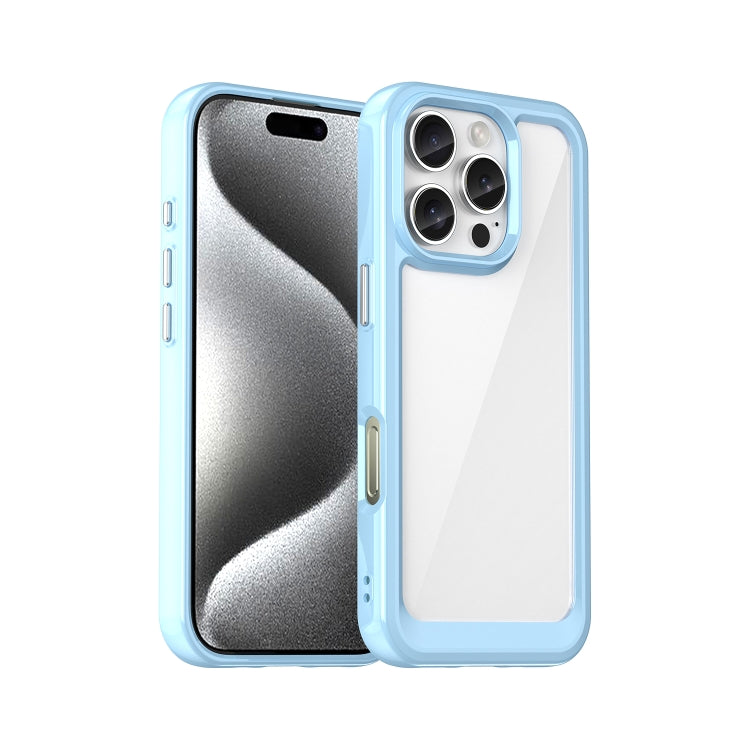 For iPhone 16 Pro Colorful Series Acrylic + TPU Phone Case(Blue) - iPhone 16 Pro Cases by PMC TechLife | Online Shopping South Africa | PMC TechLife | Buy Now Pay Later Mobicred