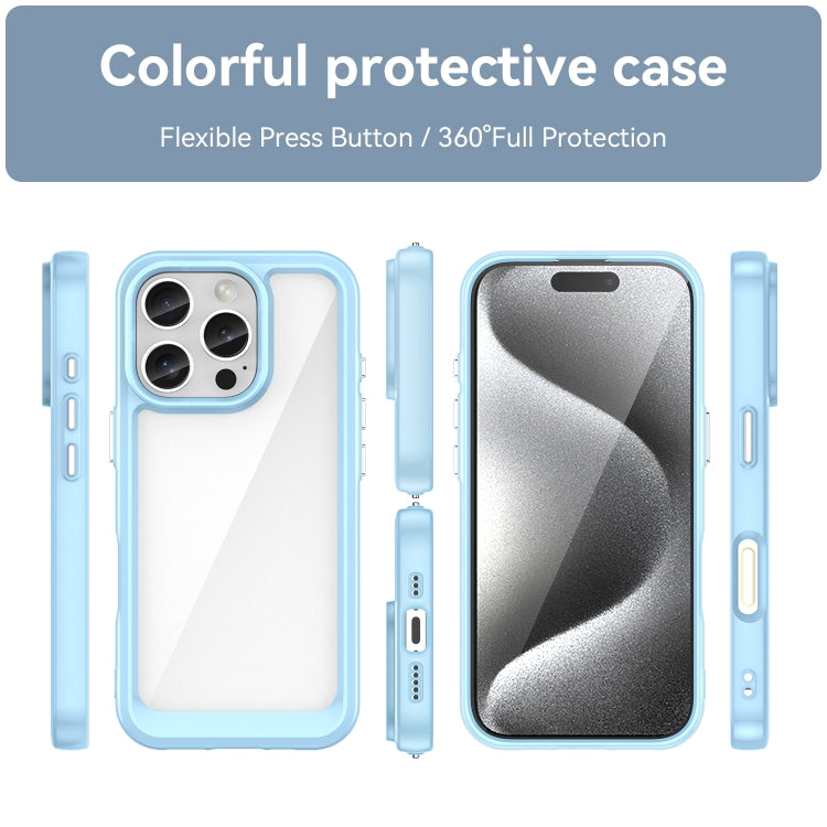 For iPhone 16 Pro Colorful Series Acrylic + TPU Phone Case(Blue) - iPhone 16 Pro Cases by PMC TechLife | Online Shopping South Africa | PMC TechLife | Buy Now Pay Later Mobicred