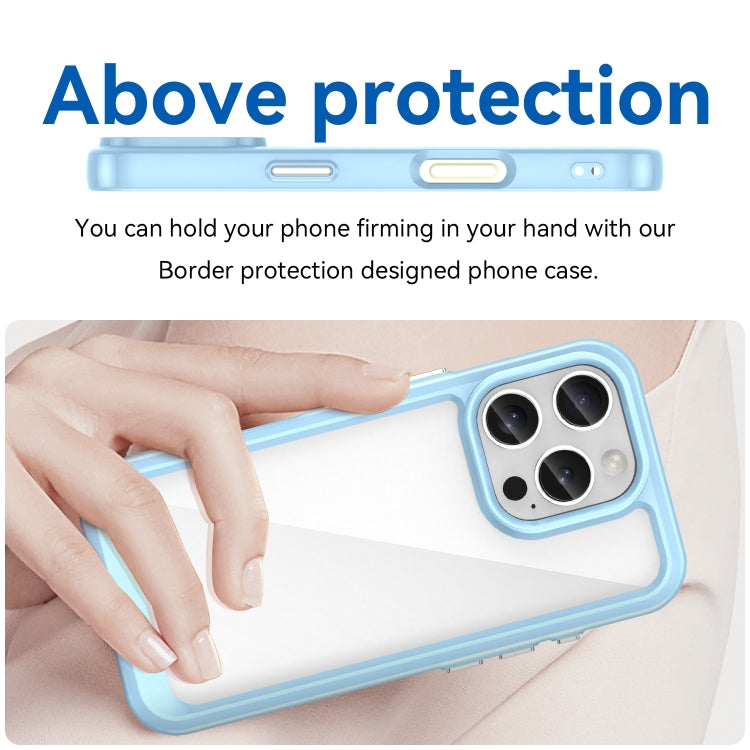 For iPhone 16 Pro Colorful Series Acrylic + TPU Phone Case(Blue) - iPhone 16 Pro Cases by PMC TechLife | Online Shopping South Africa | PMC TechLife | Buy Now Pay Later Mobicred