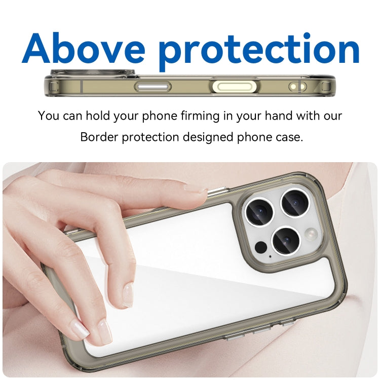 For iPhone 16 Pro Colorful Series Acrylic + TPU Phone Case(Transparent Grey) - iPhone 16 Pro Cases by PMC TechLife | Online Shopping South Africa | PMC TechLife | Buy Now Pay Later Mobicred