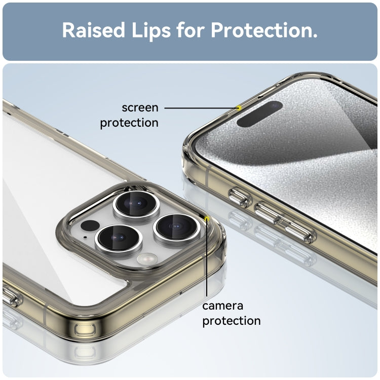 For iPhone 16 Pro Colorful Series Acrylic + TPU Phone Case(Transparent Grey) - iPhone 16 Pro Cases by PMC TechLife | Online Shopping South Africa | PMC TechLife | Buy Now Pay Later Mobicred