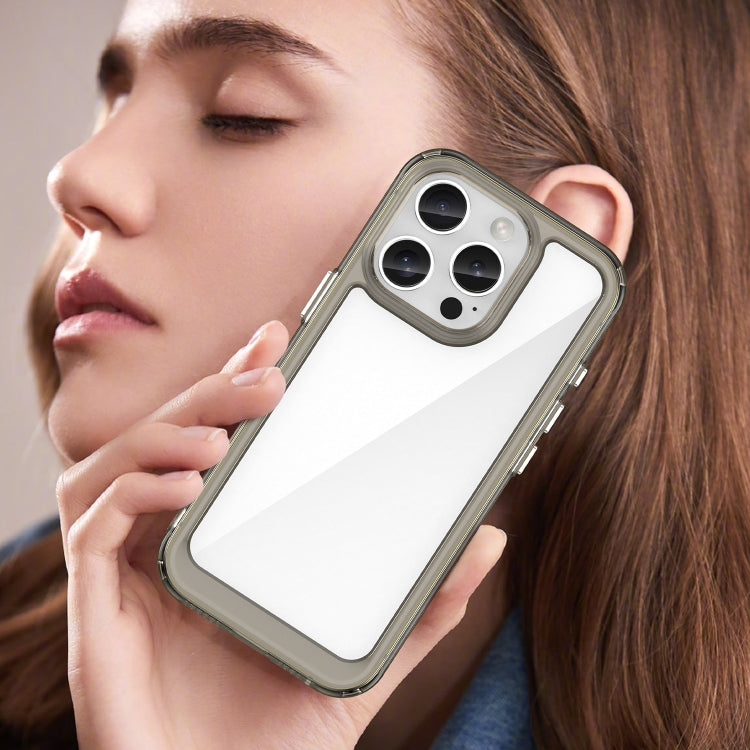 For iPhone 16 Pro Colorful Series Acrylic + TPU Phone Case(Transparent Grey) - iPhone 16 Pro Cases by PMC TechLife | Online Shopping South Africa | PMC TechLife | Buy Now Pay Later Mobicred
