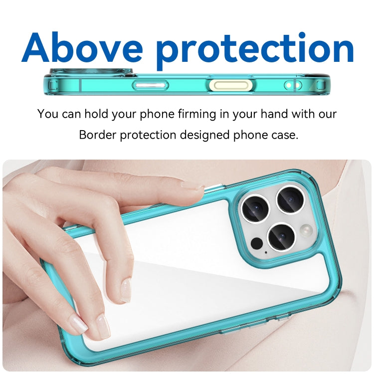 For iPhone 16 Pro Colorful Series Acrylic + TPU Phone Case(Transparent Blue) - free shipping - PMC TechLife - Order now!