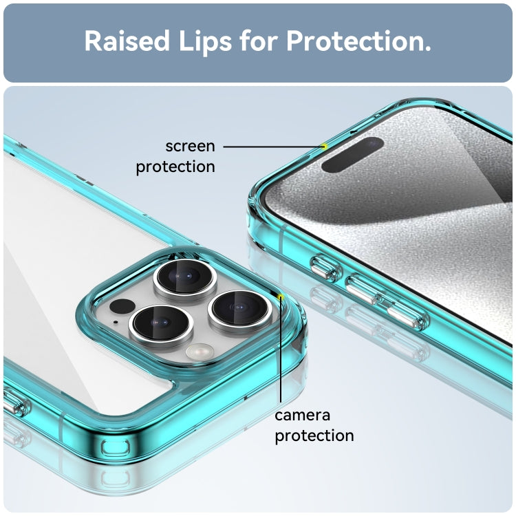 For iPhone 16 Pro Colorful Series Acrylic + TPU Phone Case(Transparent Blue) - free shipping - PMC TechLife - Order now!