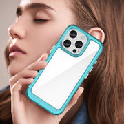 For iPhone 16 Pro Colorful Series Acrylic + TPU Phone Case(Transparent Blue)