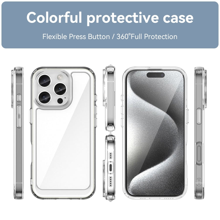 For iPhone 16 Pro Colorful Series Acrylic + TPU Phone Case(Transparent) - iPhone 16 Pro Cases by PMC TechLife | Online Shopping South Africa | PMC TechLife | Buy Now Pay Later Mobicred