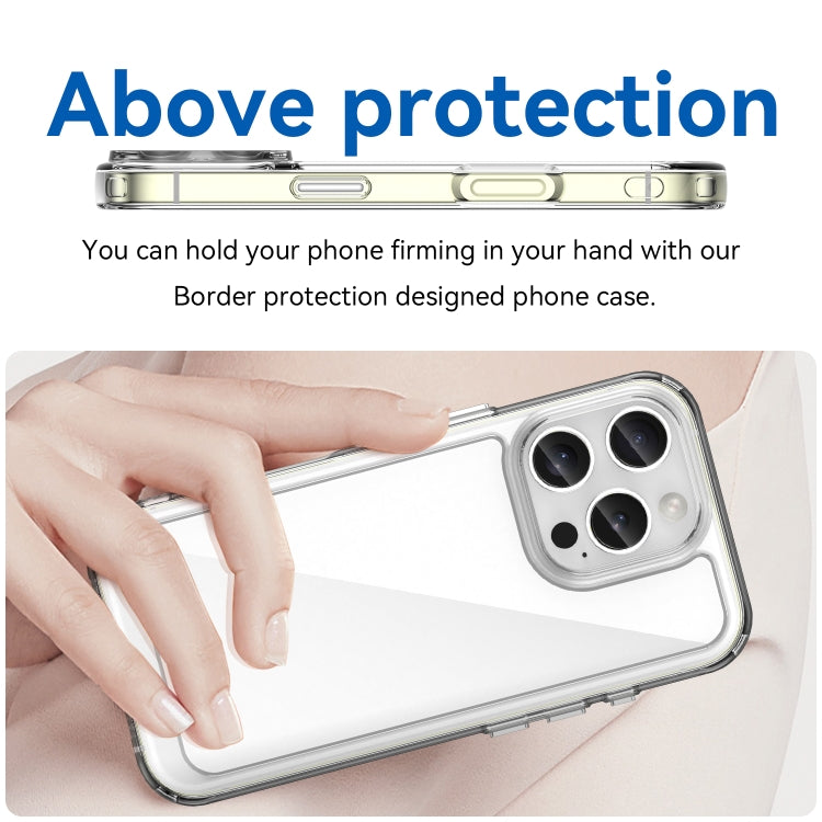 For iPhone 16 Pro Colorful Series Acrylic + TPU Phone Case(Transparent) - iPhone 16 Pro Cases by PMC TechLife | Online Shopping South Africa | PMC TechLife | Buy Now Pay Later Mobicred
