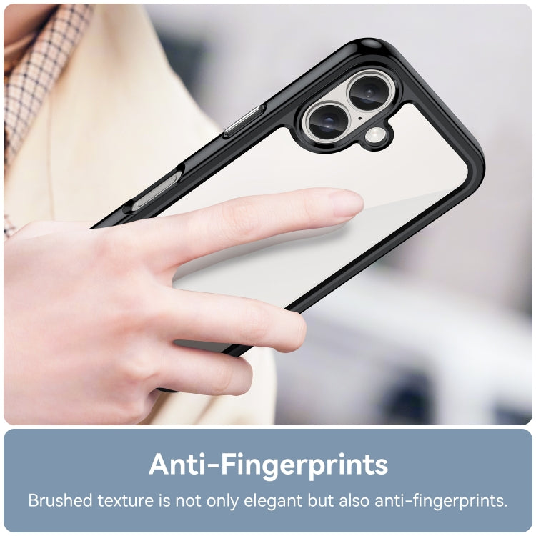 For iPhone 16 Plus Colorful Series Acrylic + TPU Phone Case(Black)