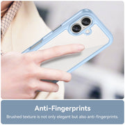 For iPhone 16 Plus Colorful Series Acrylic + TPU Phone Case(Blue)