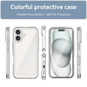 For iPhone 16 Plus Colorful Series Acrylic + TPU Phone Case(Transparent)