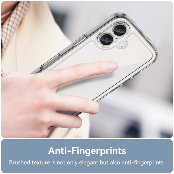 For iPhone 16 Plus Colorful Series Acrylic + TPU Phone Case(Transparent)