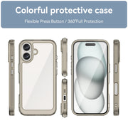 For iPhone 16 Colorful Series Acrylic + TPU Phone Case(Transparent Grey)