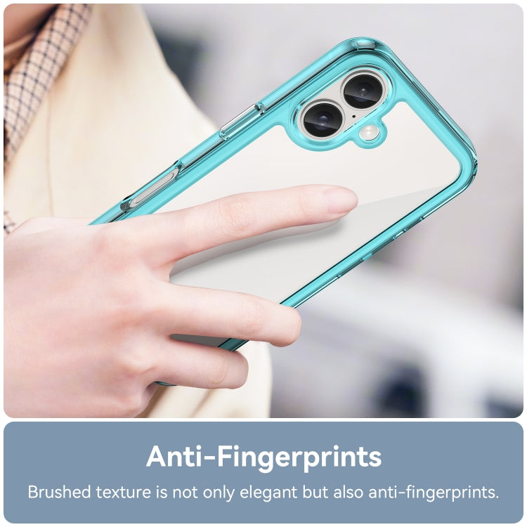 For iPhone 16 Colorful Series Acrylic + TPU Phone Case(Transparent Blue) - free shipping - PMC TechLife - Order now!