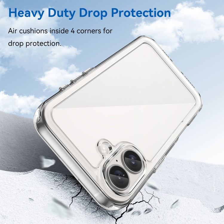 For iPhone 16 Colorful Series Acrylic + TPU Phone Case(Transparent) - iPhone 16 Cases by PMC TechLife | Online Shopping South Africa | PMC TechLife | Buy Now Pay Later Mobicred