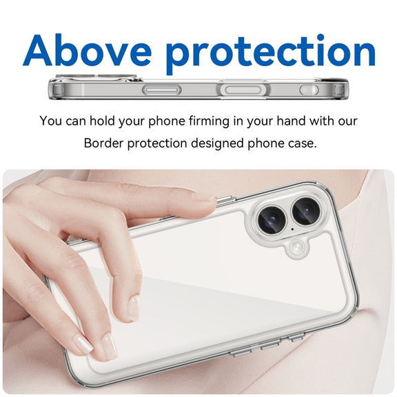 For iPhone 16 Colorful Series Acrylic + TPU Phone Case(Transparent)