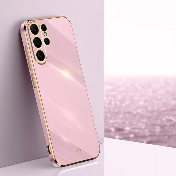 For Samsung Galaxy S24 Ultra 5G XINLI Straight Edge 6D Electroplate TPU Phone Case(Cherry Purple)