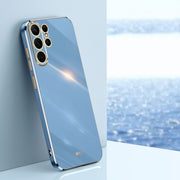 For Samsung Galaxy S24 Ultra 5G XINLI Straight Edge 6D Electroplate TPU Phone Case(Celestial Blue)